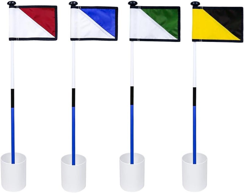 KONDAY Golf Flagstick 3ft,Golf Flag Hole Cup Set Double-Sided Putting Green Flags for Backyard Putting Green Driving Range Practice Two-Section Design Portable - Image 1